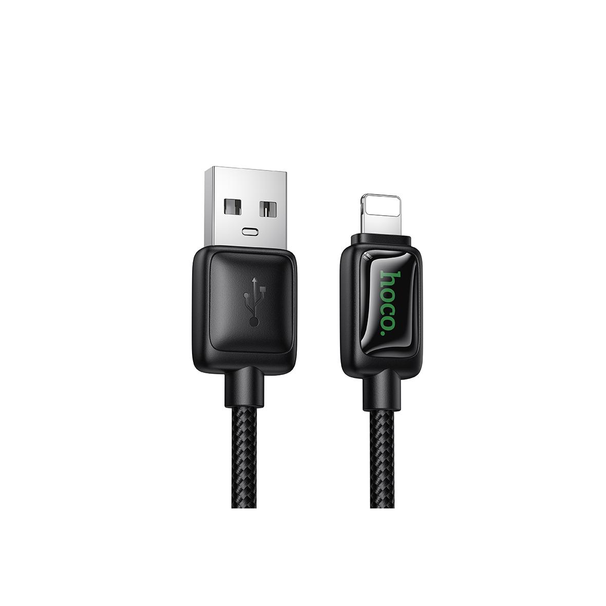 Kabel USB A do Lightning Hoco 2,4A 1,2 m z LCD U146 czarny