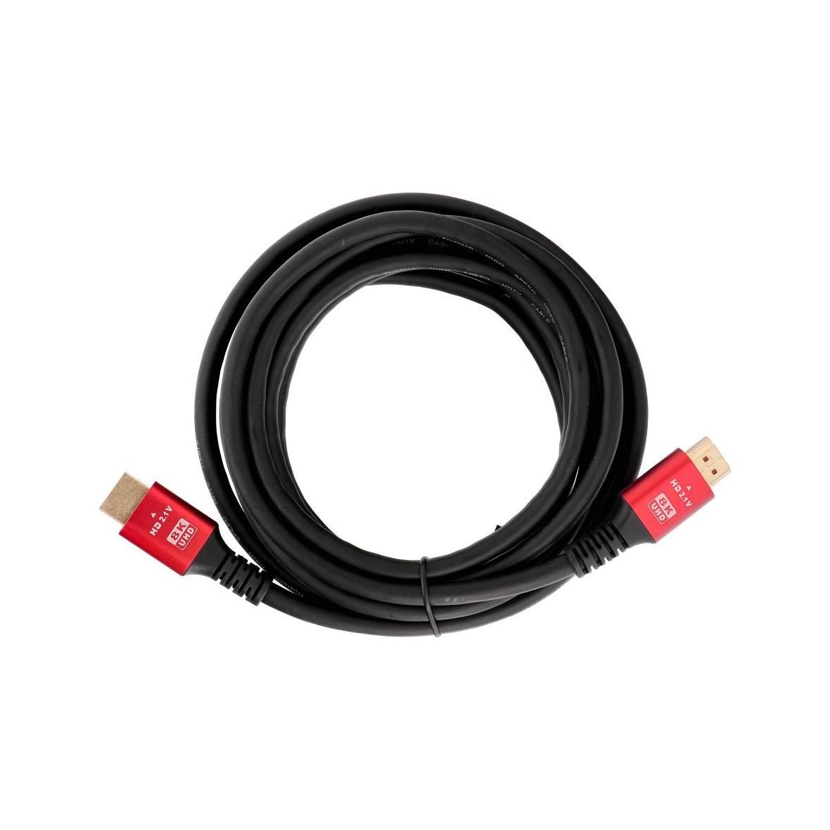 Kabel HDMI 2.1 8K 60Hz / 4K 120Hz – Ultra High Speed, HDR, eARC, VRR, 48Gbps 3 m czarny