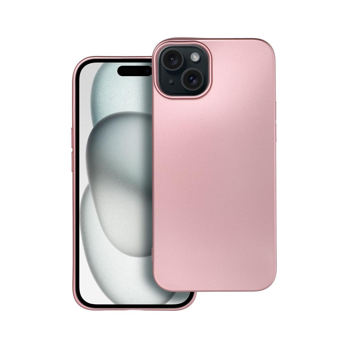 Futerał do iPhone 15 PLUS Metallic różowy