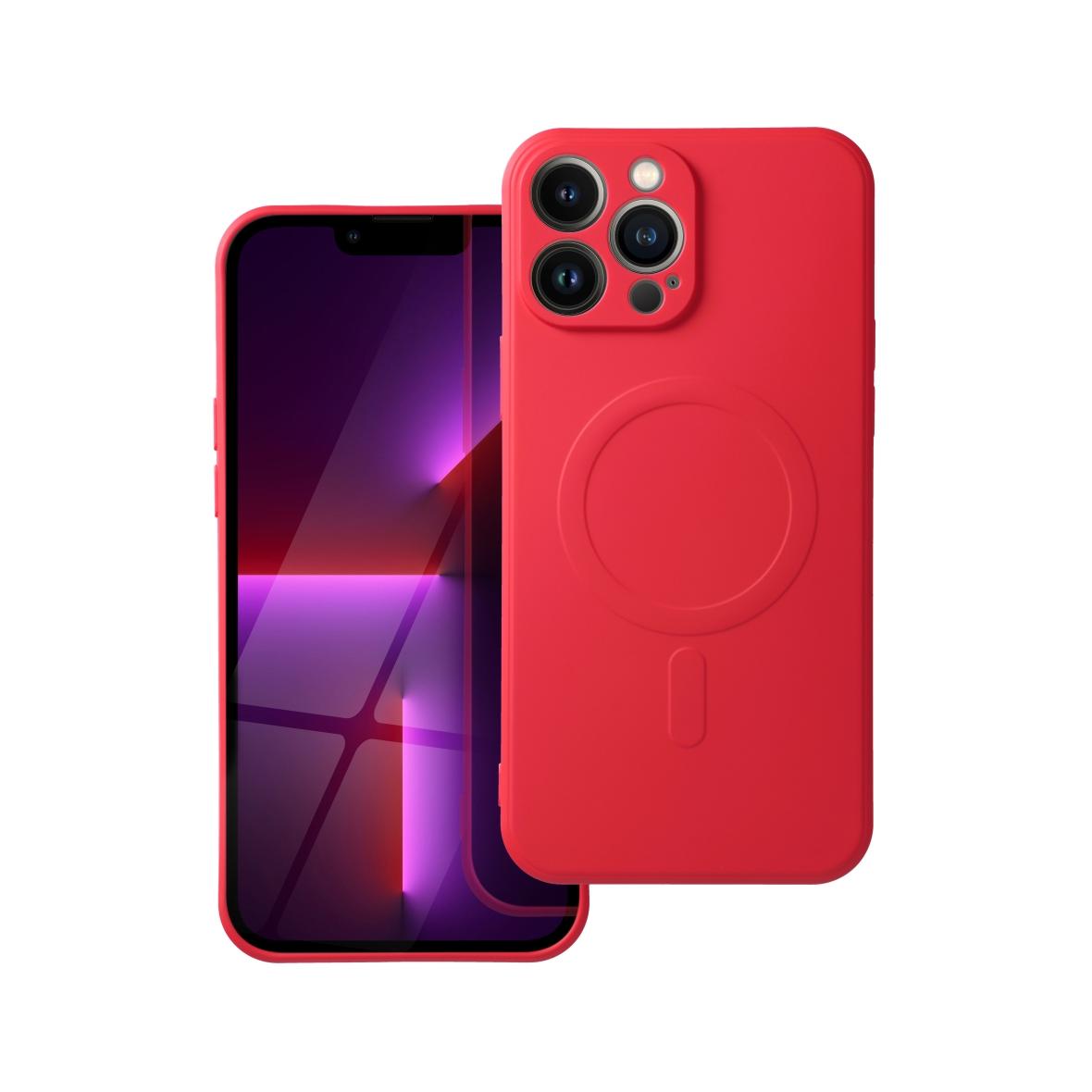 Futerał do iPhone 13 PRO MAX Silicone Mag Cover zgodny z MagSafe czerwony