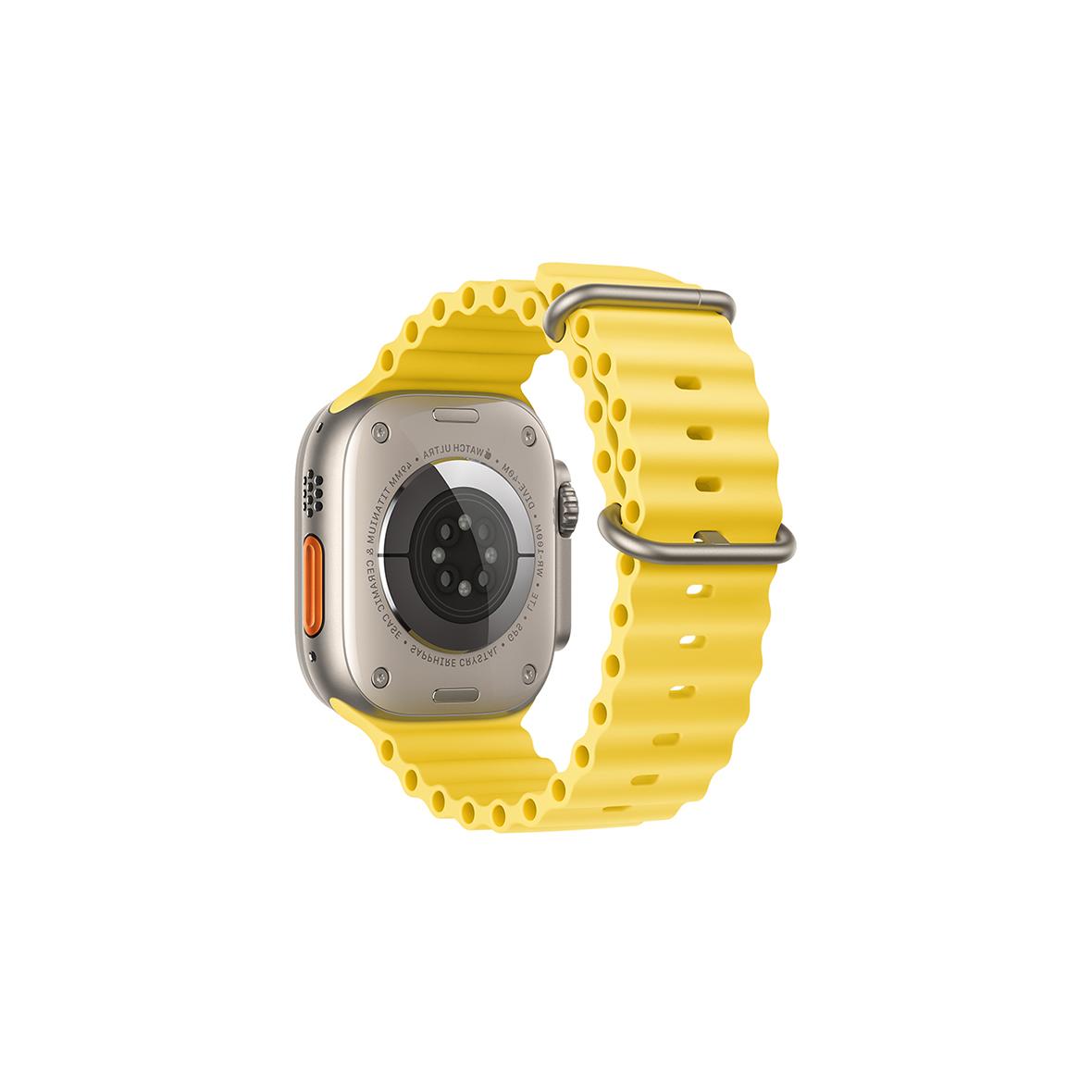 Pasek do Apple Watch Forcell F-Design FA12 dziurki silikon 42 / 44 / 45 / 49 mm zólty