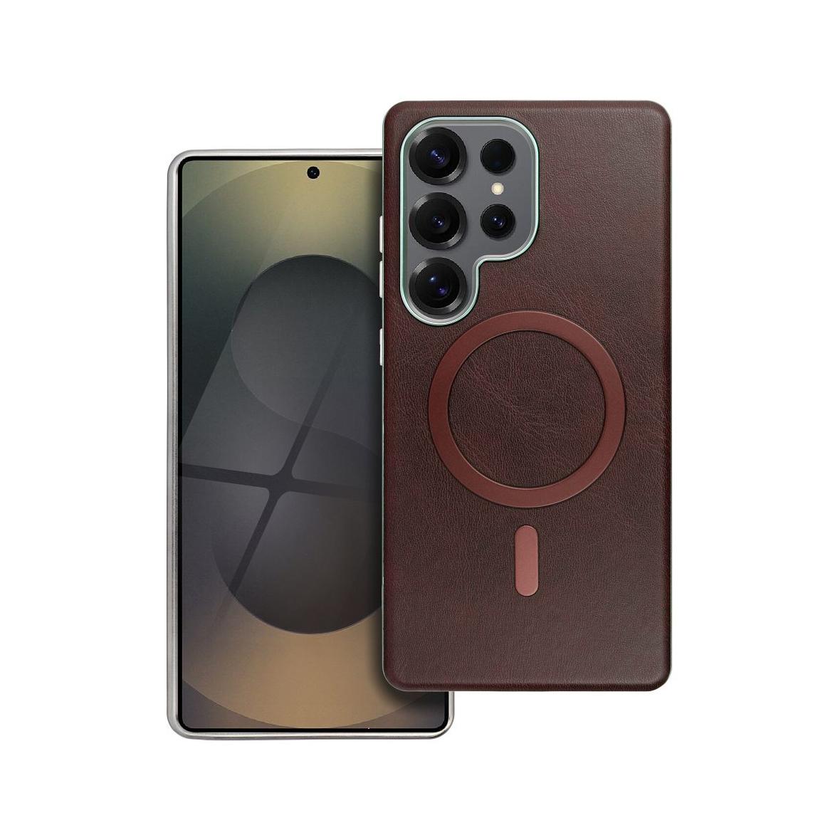 Futerał do Samsung A37 Gentleman Mag Cover zgodny z MagSafe brązowy