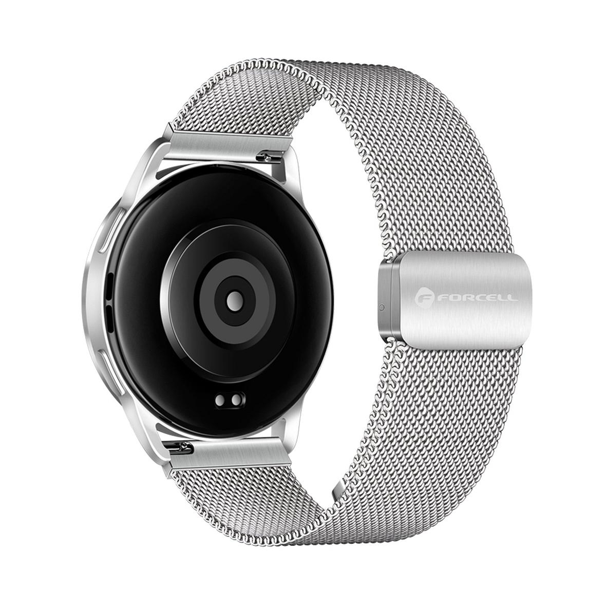 Pasek do Samsung Galaxy Watch Forcell F-Design FS11 magnetyczny stal 20 mm srebrny