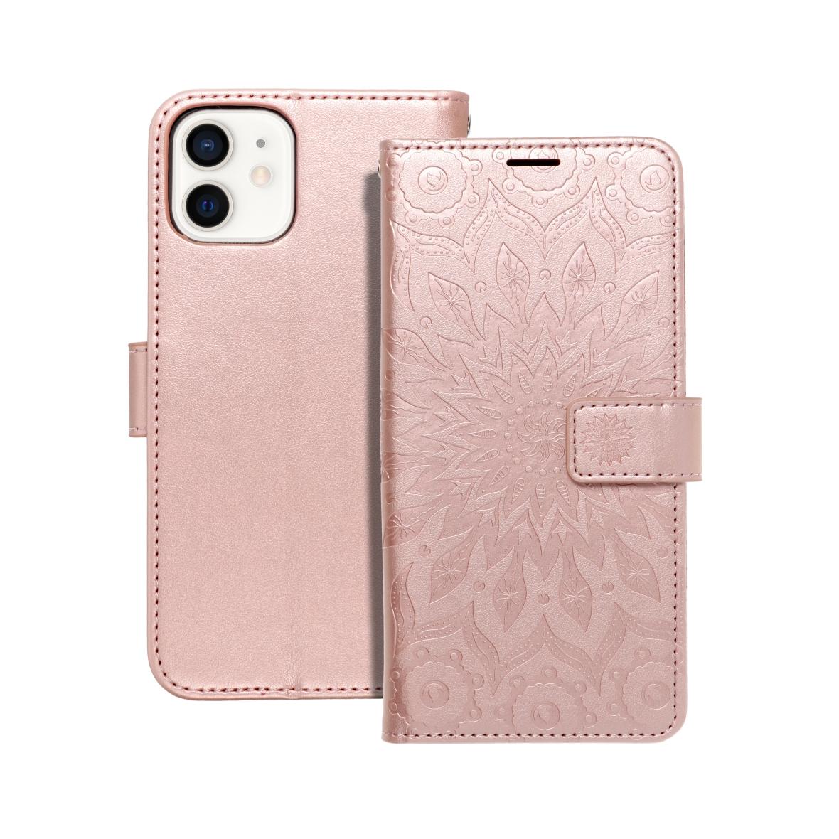 Etui z klapką na iPhone 12 / 12 PRO Mezzo Book mandala złoto-różowe