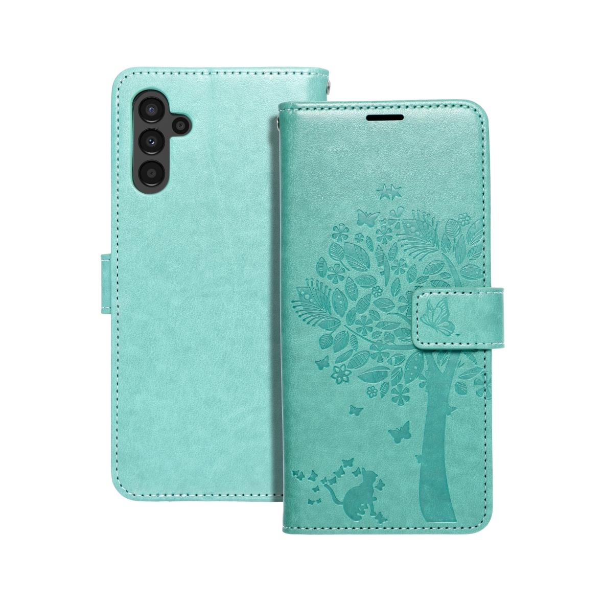 Etui z klapką na Samsung A13 5G / A04S Mezzo Book drzewo zielone
