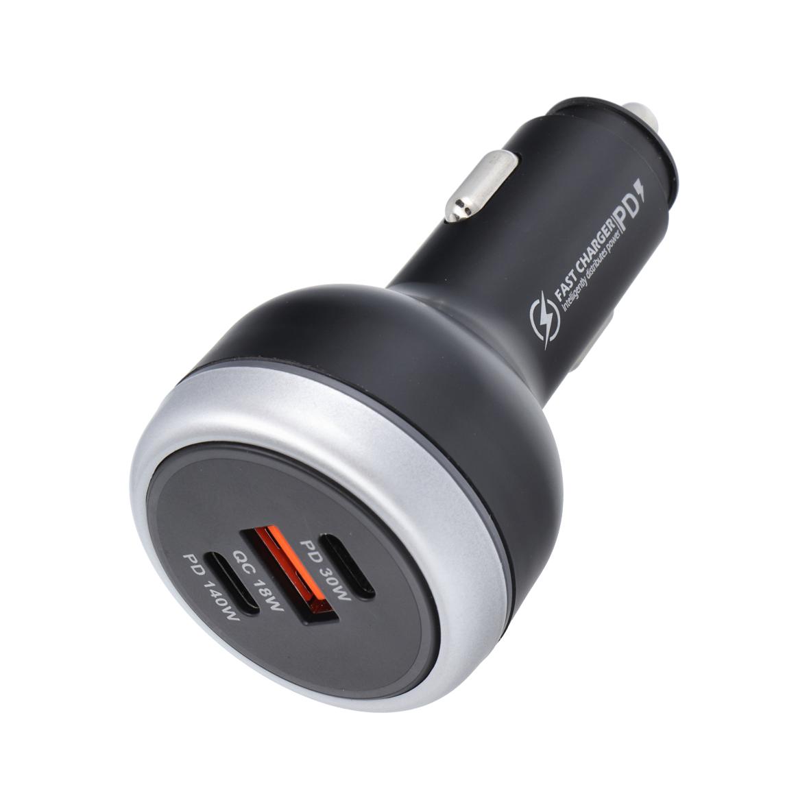 Ładowarka samochodowa USB A + 2 x Typ C PD QC3.0 3A 191W CC69-2C1A black