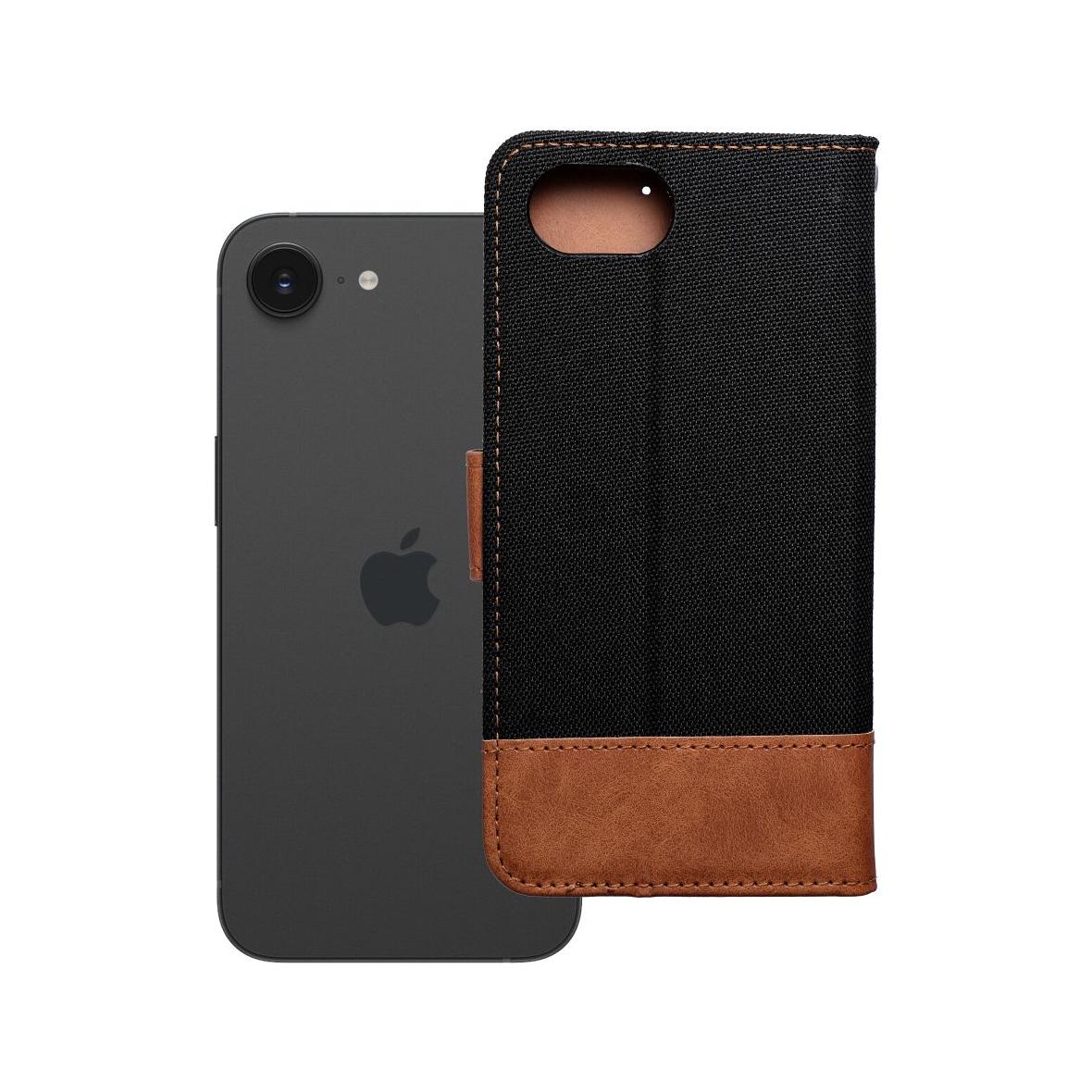 Etui z klapką na iPhone 16e (SE 4 2025) Jeans Book czarne
