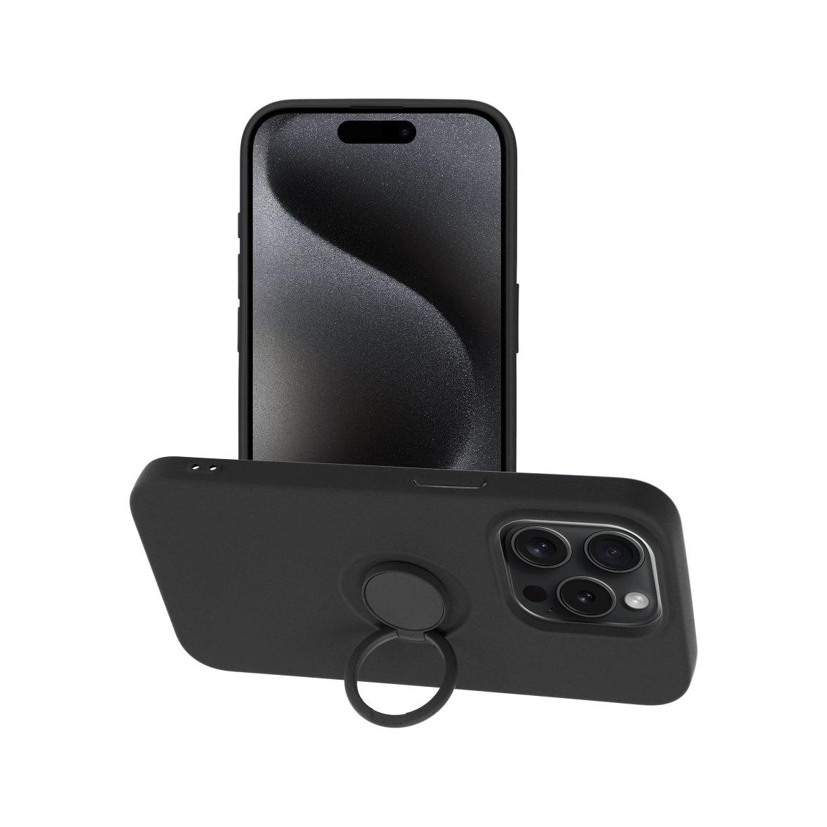 Futerał do iPhone 15 PRO Silicone Ring czarny