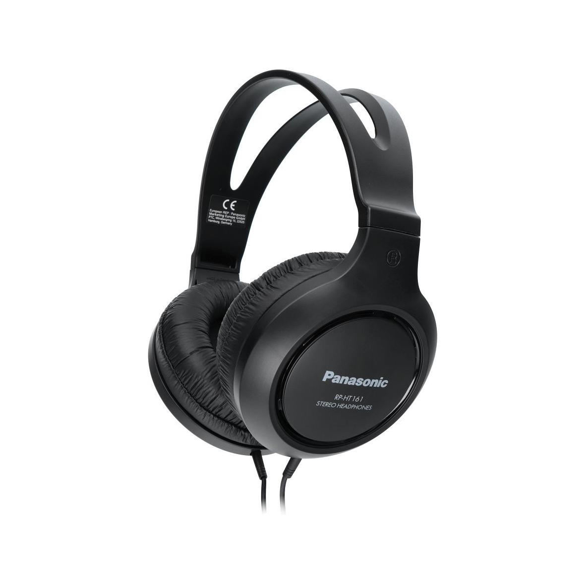 Słuchawki przewodowe nauszne Jack 3,5 mm Panasonic RP-HT161 czarne
