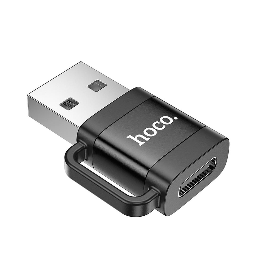 Adapter OTG USB A do USB C Hoco 3A UA31D czarny