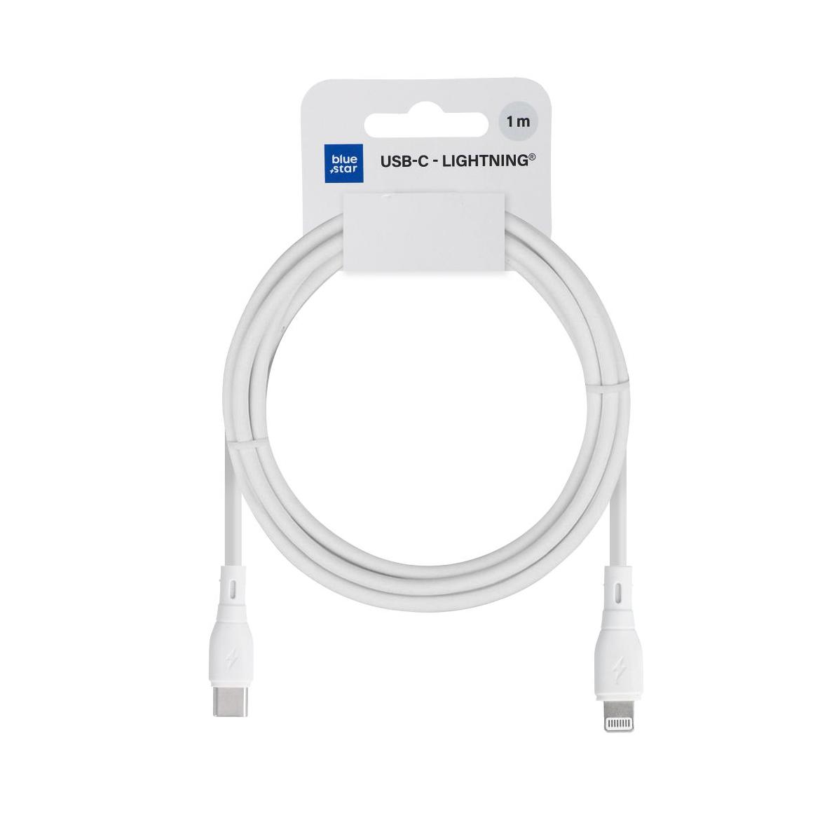 Kabel USB C do Lightning Blue Star 2,4A 27W ECO 1 m  PJ72-18-3 biały