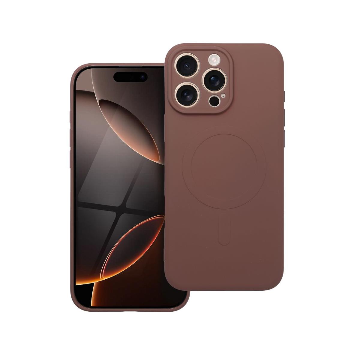 Futerał do iPhone 16 PRO MAX Silicone Mag Cover zgodny z MagSafe brązowy