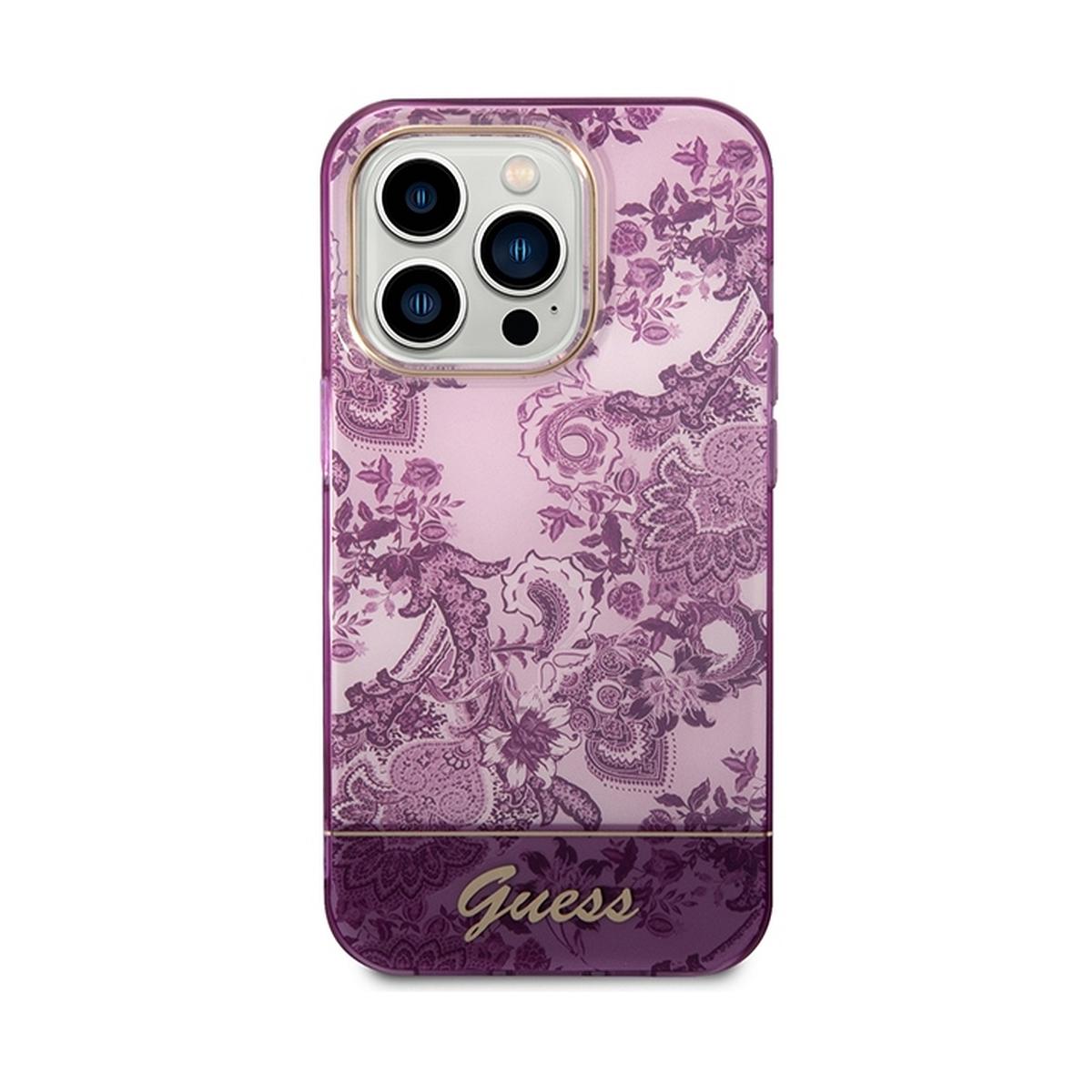 GUESS futerał do IPHONE 14 Pro GUHCP14LHGPLHF (IML Electro Cam TDJ) fuksja