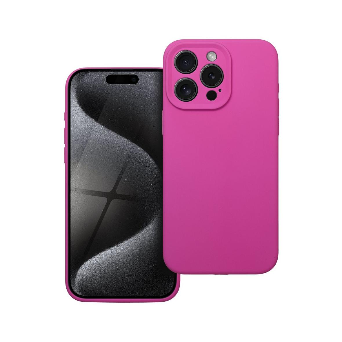 Futerał do iPhone 15 PRO MAX Silicone 2mm różowy