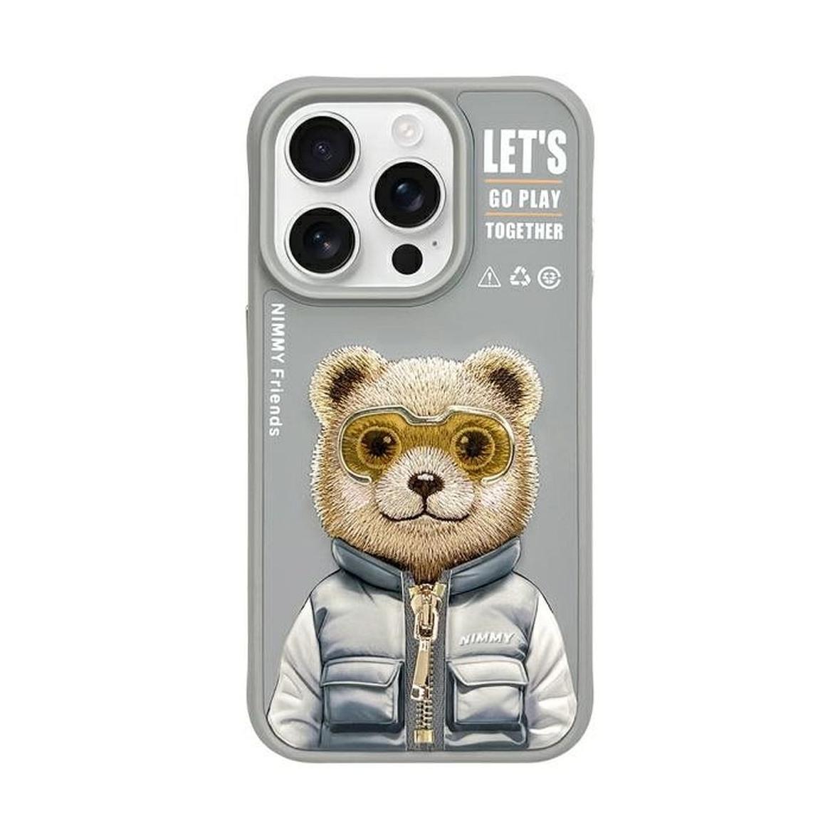 NIMMY futerał COOL&CUTE 2.0 Bear do IPHONE 15 Pro Max szary
