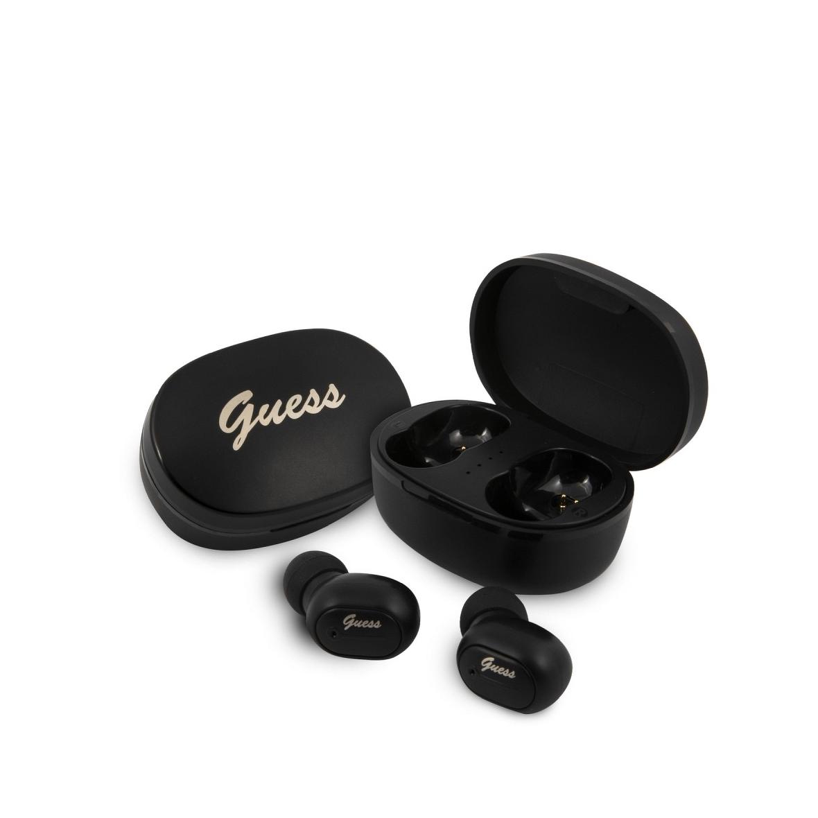 GUESS słuchawki bezprzewodowe bluetooth TWS + stacja dokująca GUTWST30BK czarne