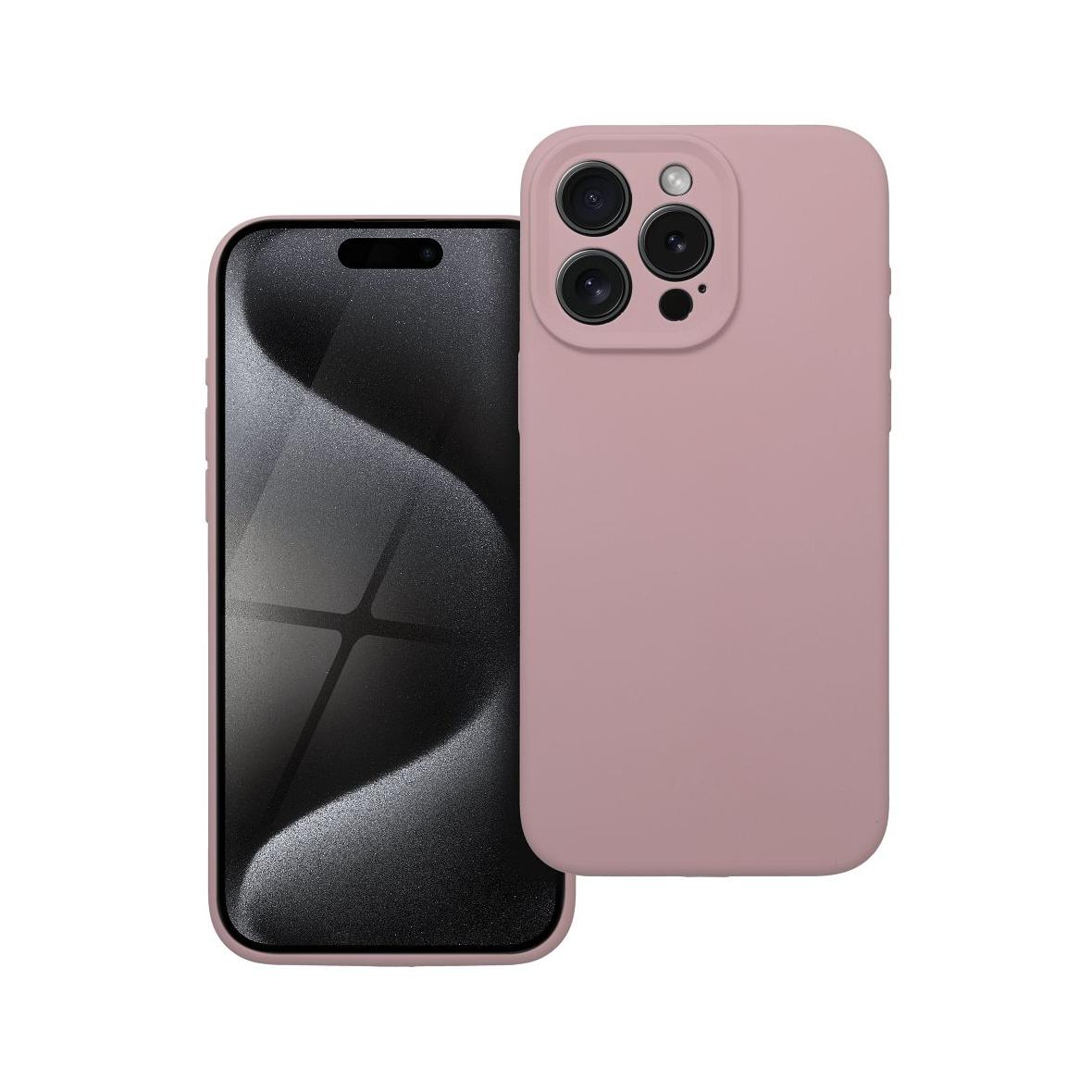 Futerał do iPhone 15 PRO MAX Silicone 2mm pudrowy róż