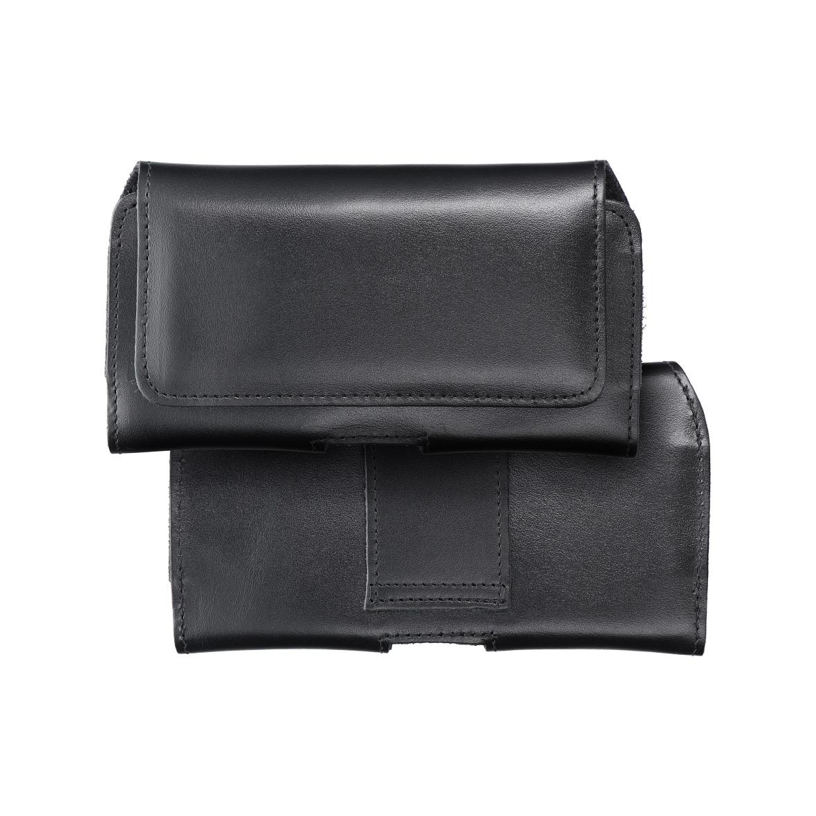 Kabura uniwersalna do paska skórzana ROYAL pozioma rozmiar XL do IPHONE 13 PRO MAX / 14 PRO MAX / SAMSUNG S21 PLUS / S20 FE / A50 / A51 5G / HUAWEI P30 PRO / P40 PRO / OPPO A98 5G czarna