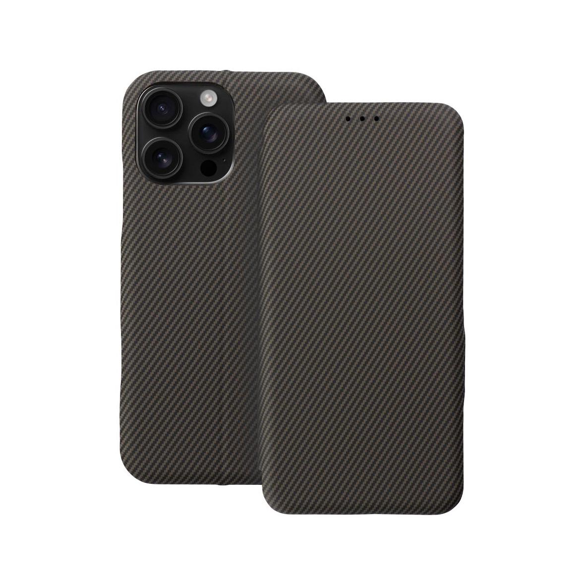 Etui z klapką na iPhone 16 PRO MAX Folio Side Magnet brązowe