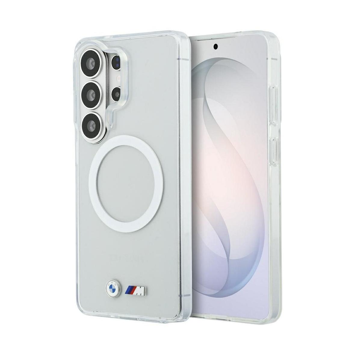 BMW futerał do SAMSUNG S26 Ultra BMHMS26L25HSMLKT (Magnetic IML Shockproof W/ Metal Logos) transparentny