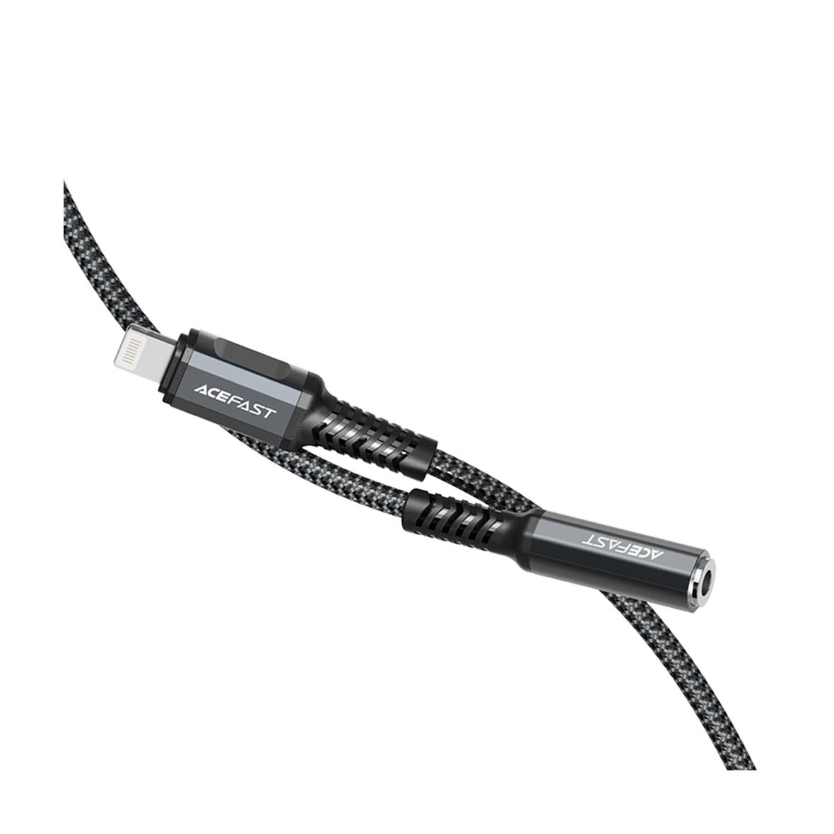ACEFAST kabel AUX Lightning do Jack 3,5 mm (żeński) MFi C1-05 0,18 m szary