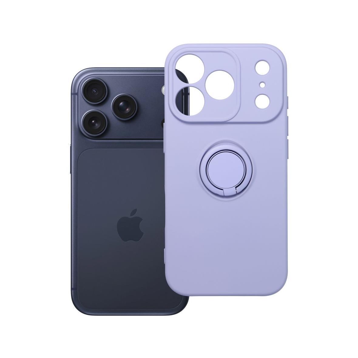 Futerał do iPhone 17 PRO Silicone Ring fioletowy