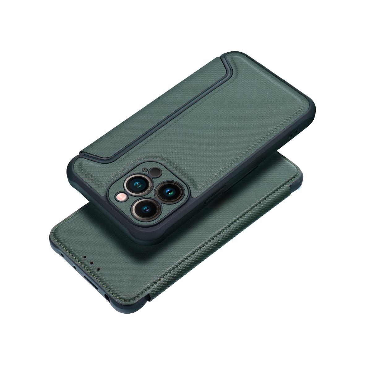 Etui z klapką na iPhone 17 Razor Book ciemnozielone