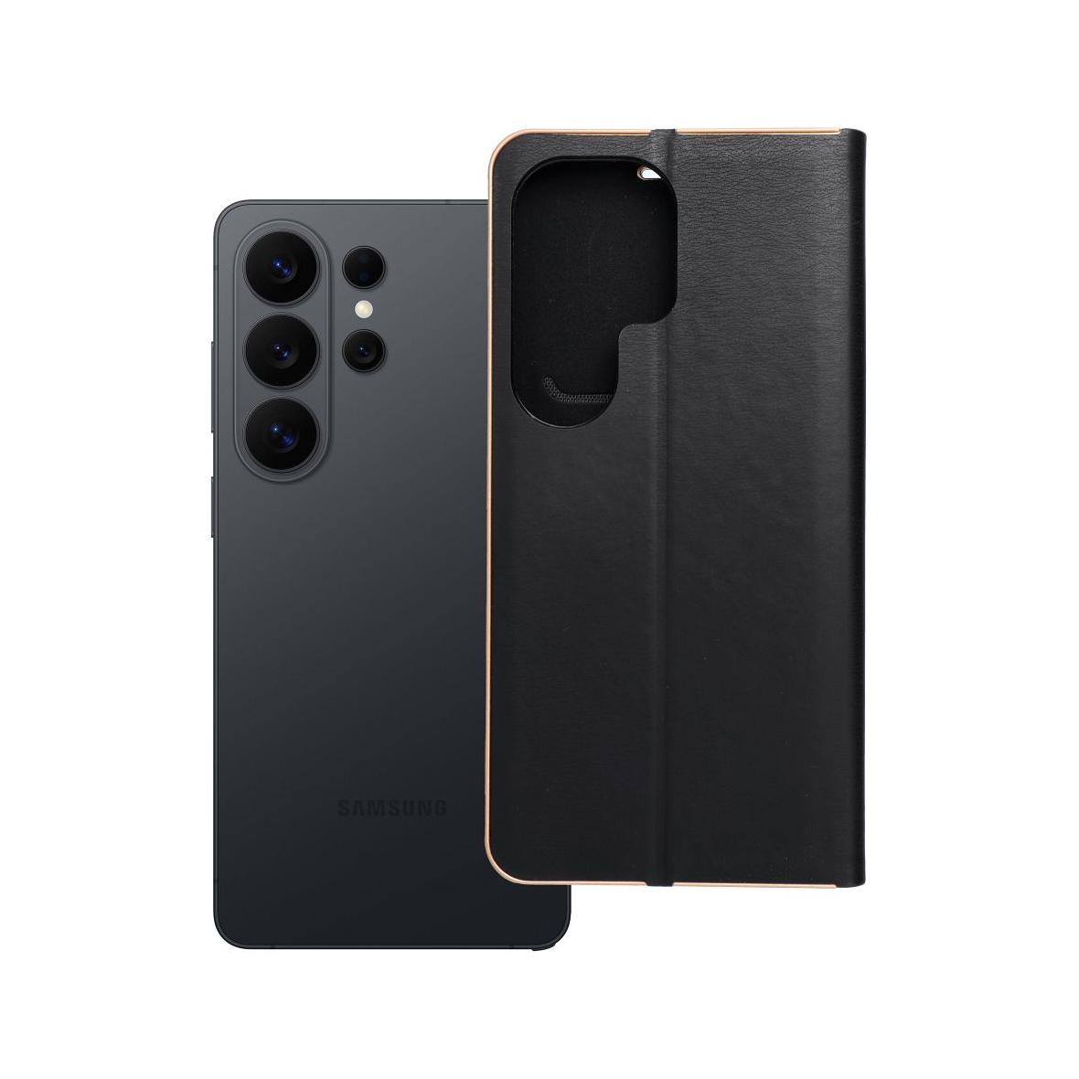 Etui z klapką na Samsung S26 ULTRA Luna Book Gold czarne