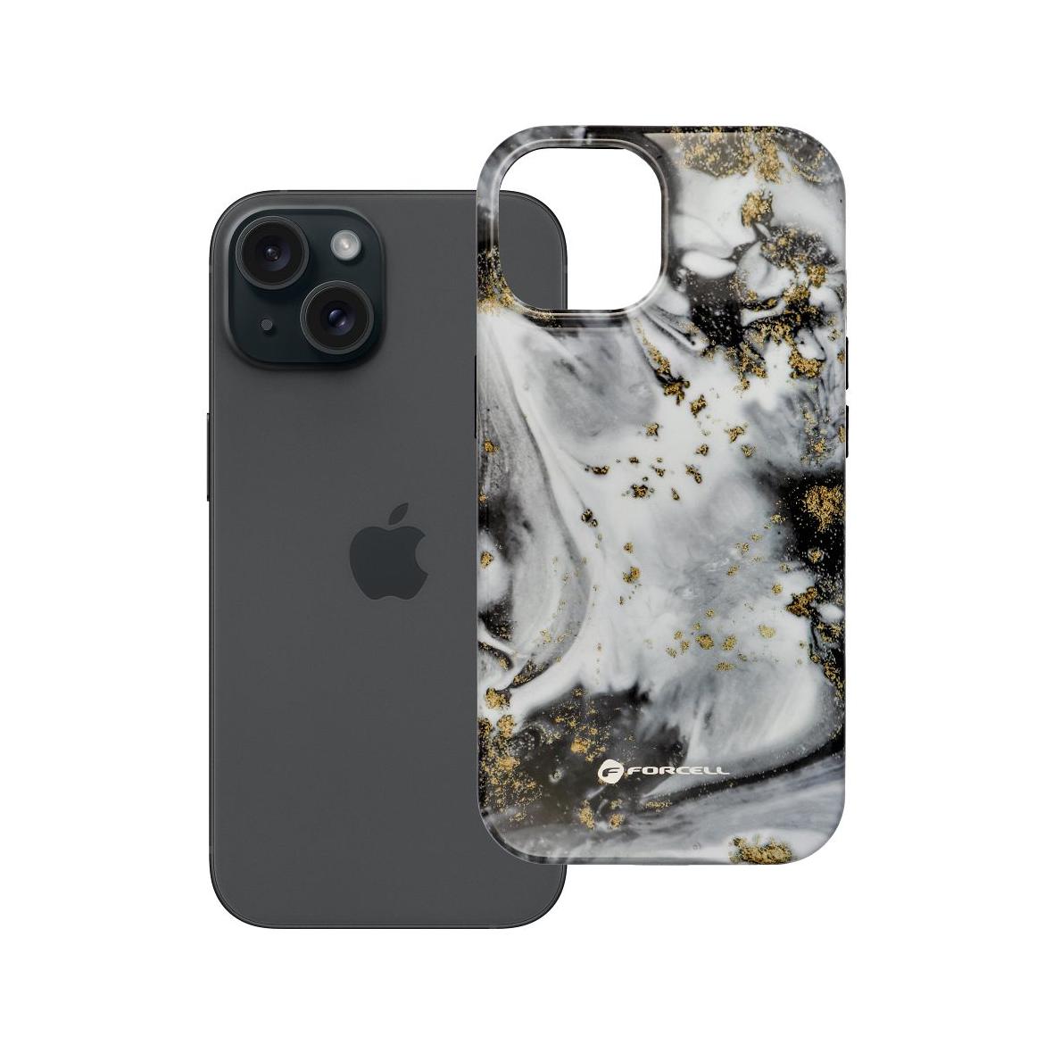 Etui na iPhone 15 Forcell F-Protect Mirage zgodny z MagSafe Military Drop-Test silver fog