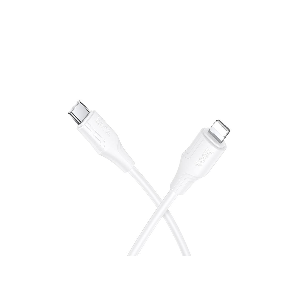 Kabel USB C do Lightning Hoco 27W silikonowy 1 m X124 biały