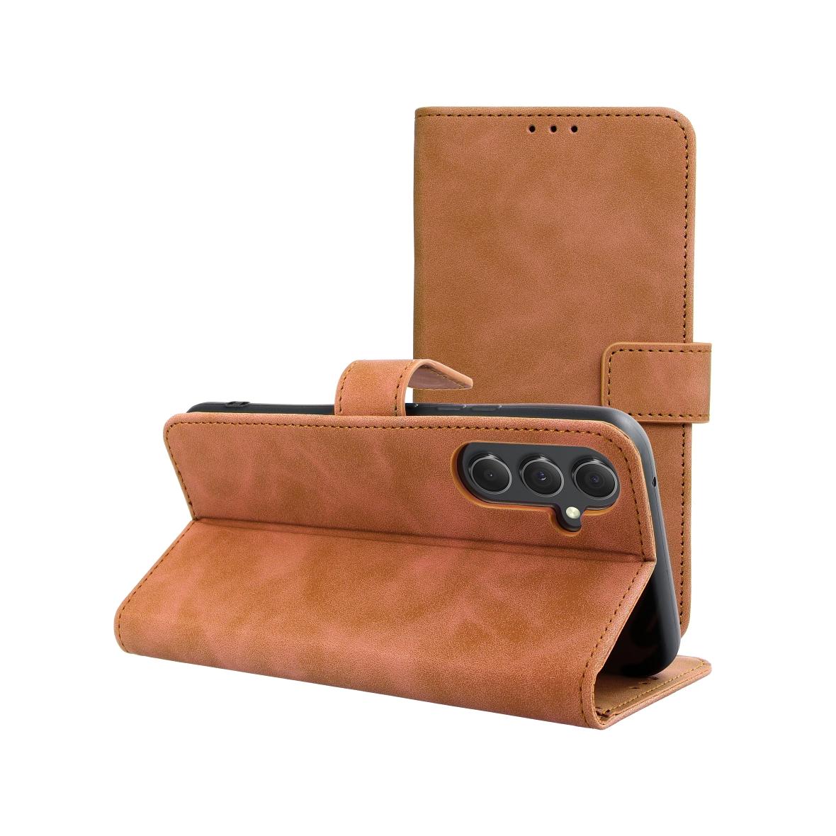 Etui z klapką na Samsung A54 5G Tender Book brązowe