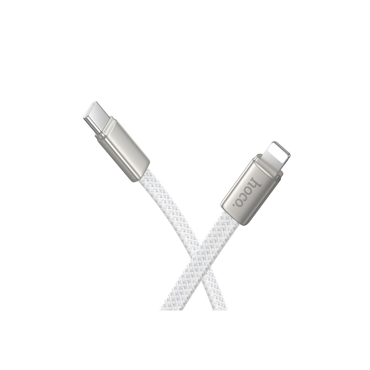 Kabel USB C do Lightning Hoco PD 30W 1 m płaski  X125 biały