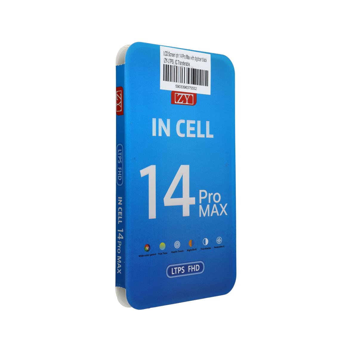Wyświetlacz do iPhone 14 Pro Max z ekranem dotykowym czarnym (ZY-LTPS) IC Transferable