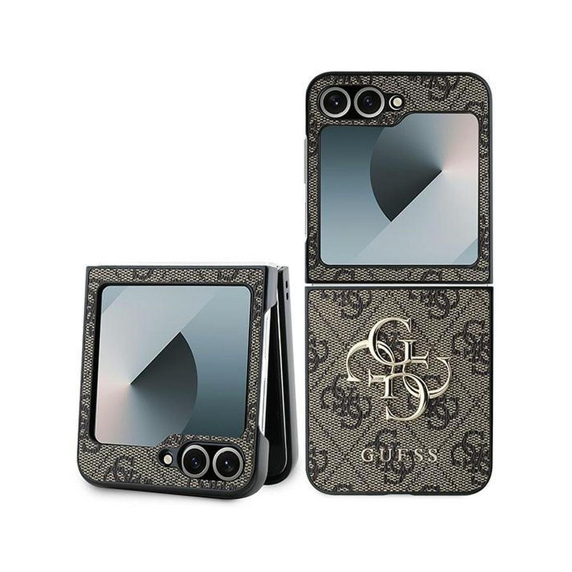 GUESS futerał do SAMSUNG Z Flip 6 GUHCZF64GMGBR (PU 4G Leather Metal Logo) brązowy