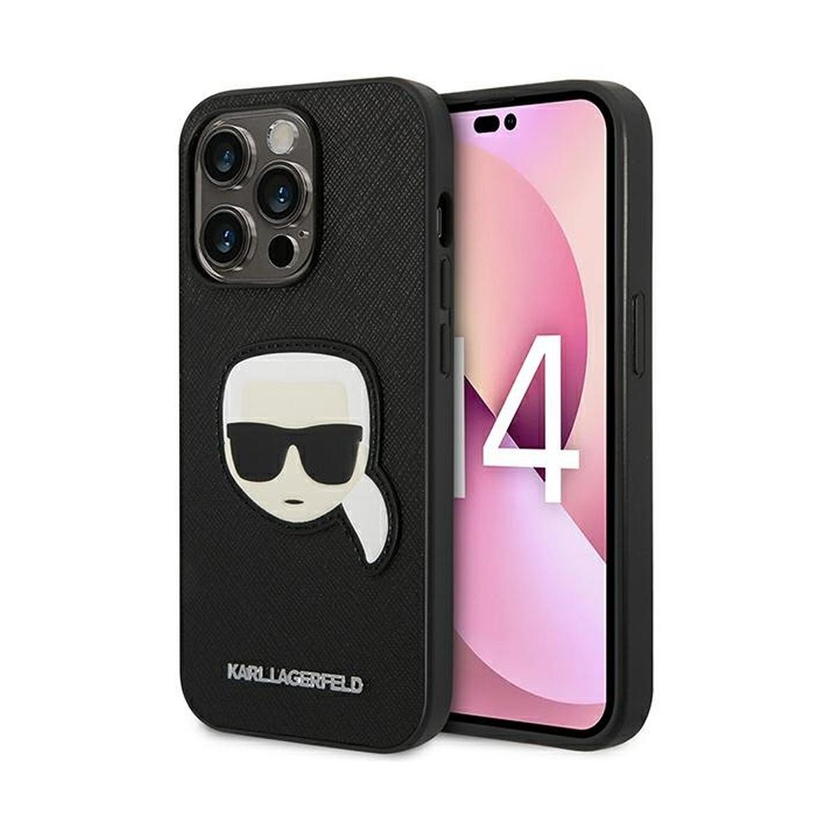 KARL LAGERFELD futerał do IPHONE 14 Pro Max KLHCP14XSAPKHK (Saffiano With Karl Head Patch) czarny