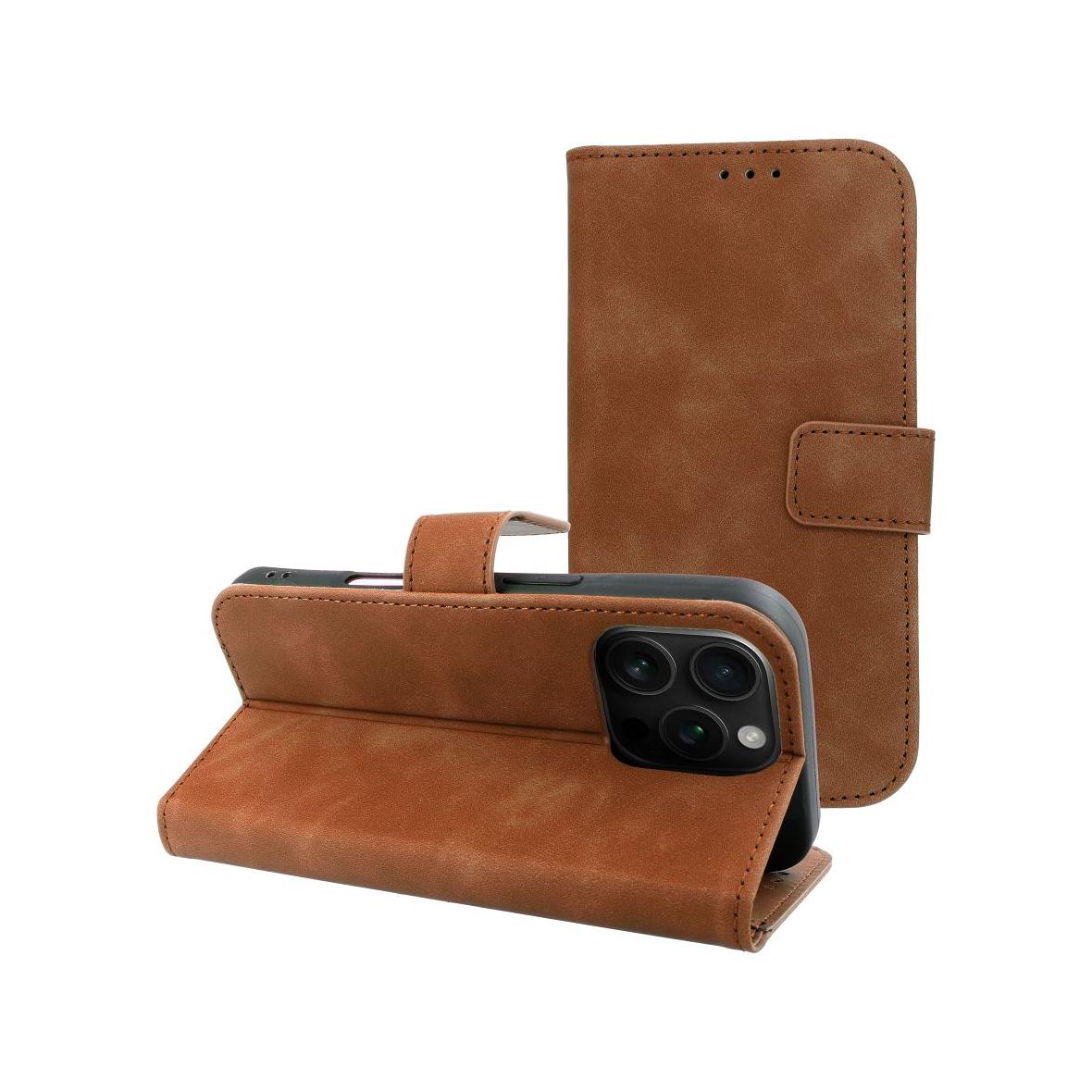 Etui z klapką na iPhone 16 PRO Tender Book brązowe