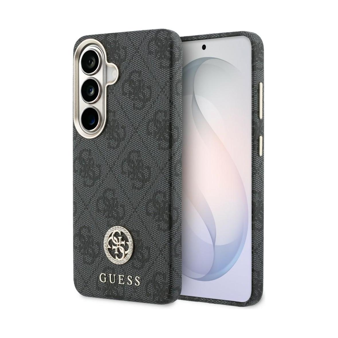 GUESS futerał do SAMSUNG S26 GUHMS26SP4GRMDEK (4G Rhinestone Round Logo MagSafe) czarny