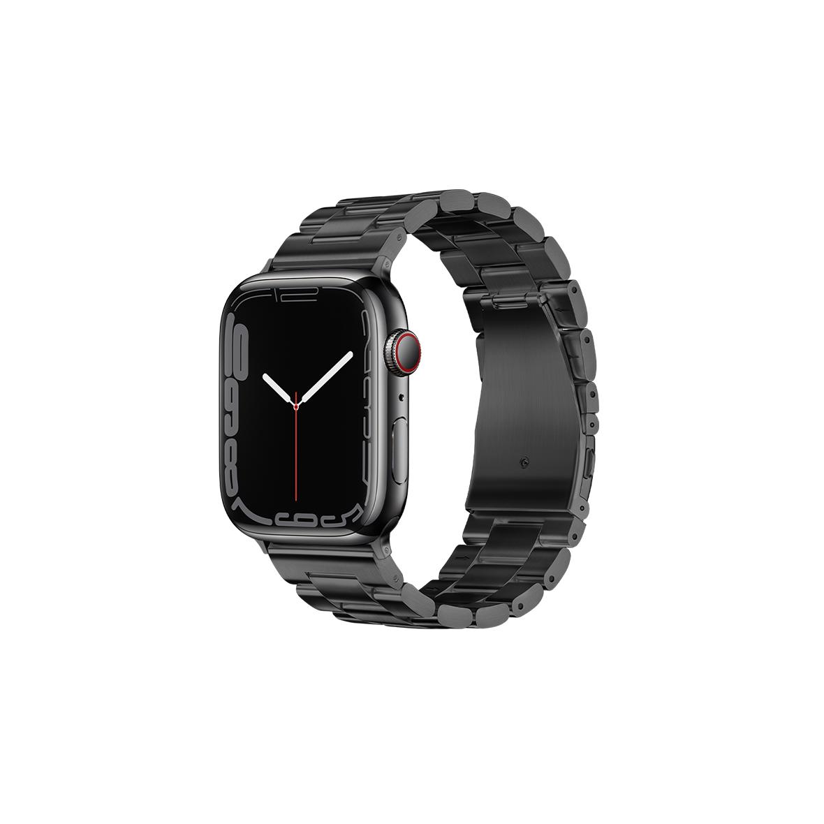 Pasek do Apple Watch Forcell F-Design FA10 zatrzask stal 42 / 44 / 45 / 49 mm czarny