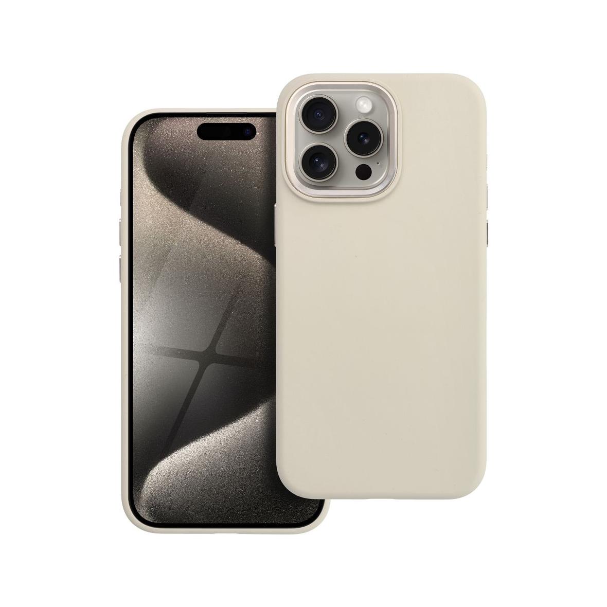 Etui na iPhone 15 PRO MAX Forcell F-Protect Frame Premium zgodny z MagSafe antique white 0INT