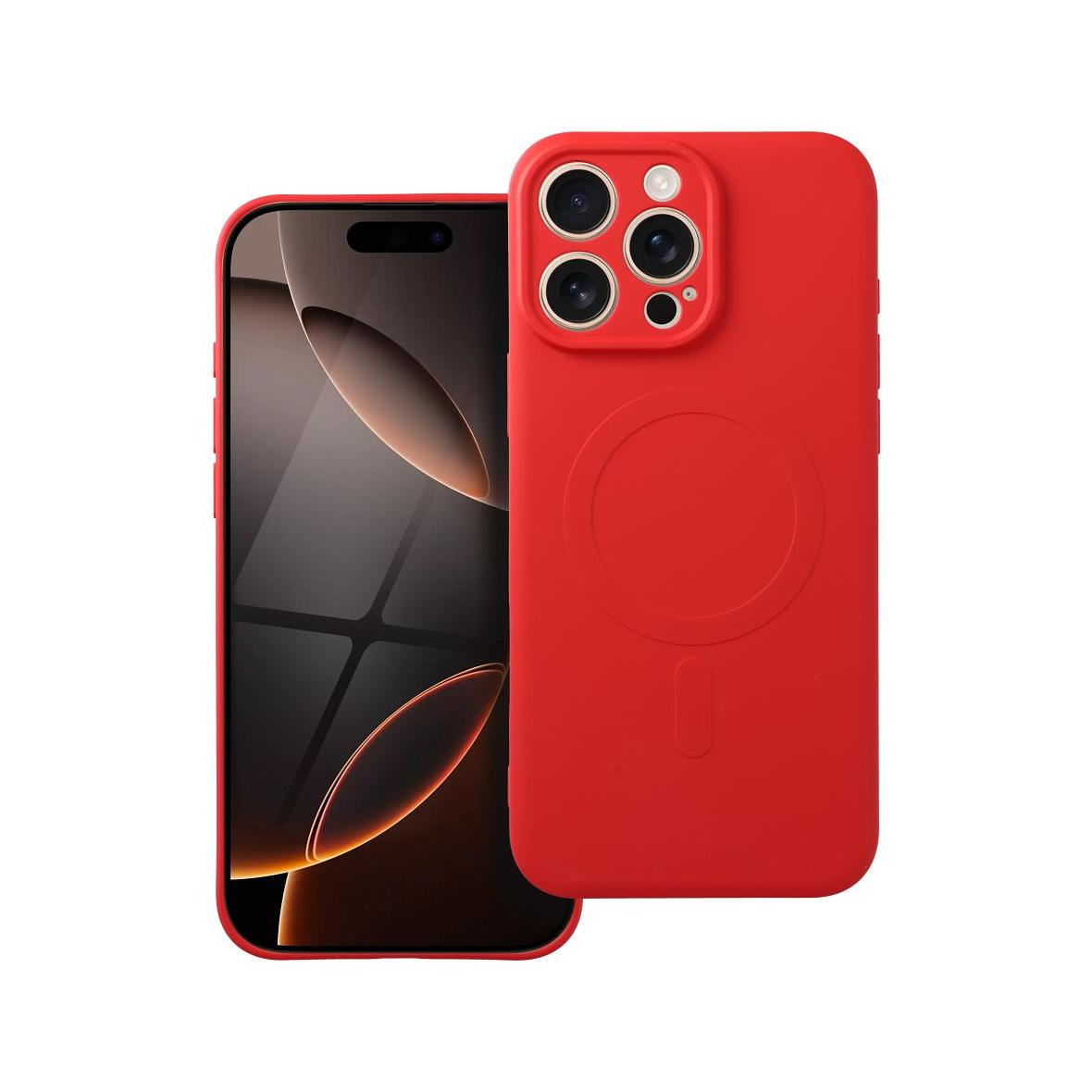 Futerał do iPhone 16 PRO MAX Silicone Mag Cover zgodny z MagSafe czerwony