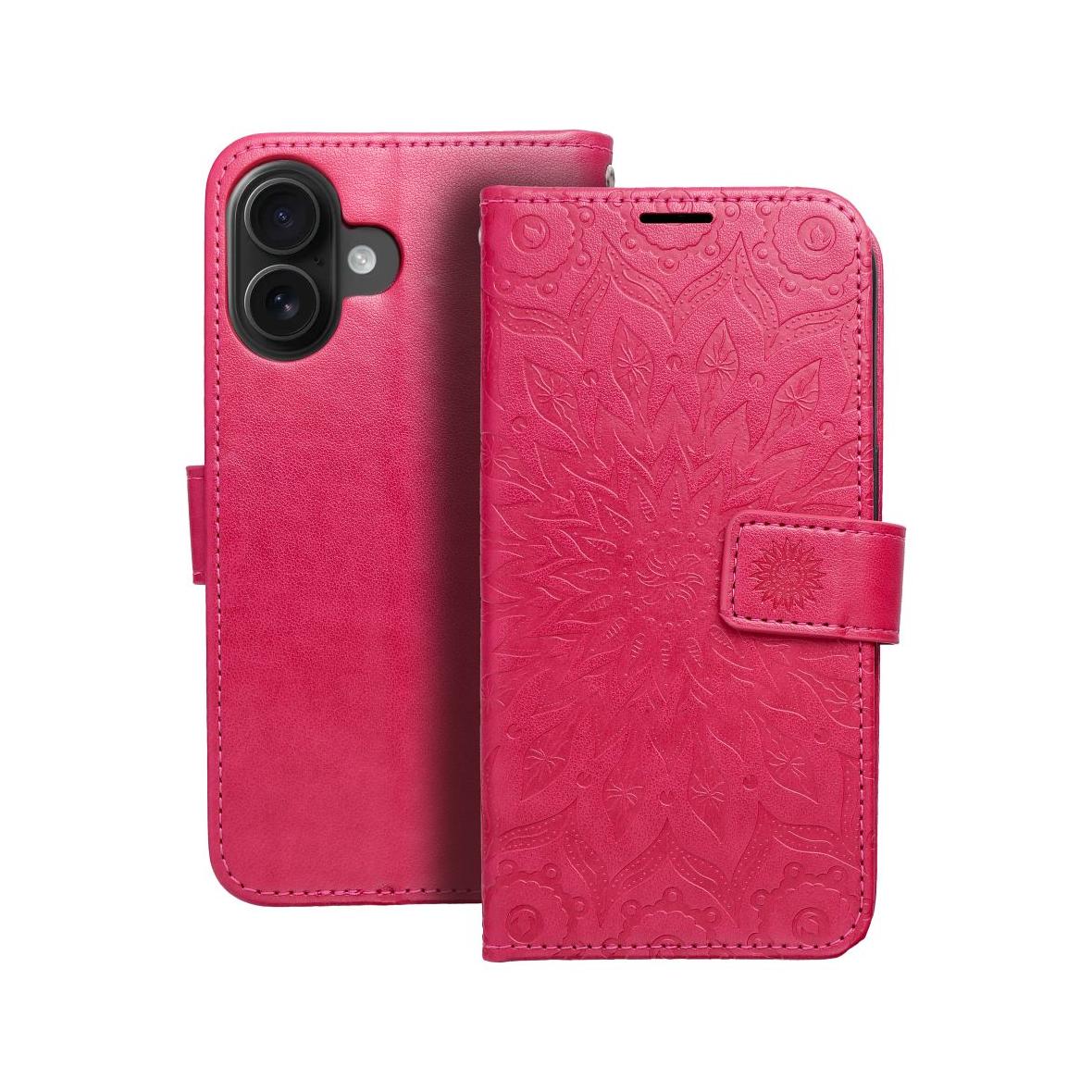 Etui z klapką na iPhone 16 Mezzo Book mandala magenta
