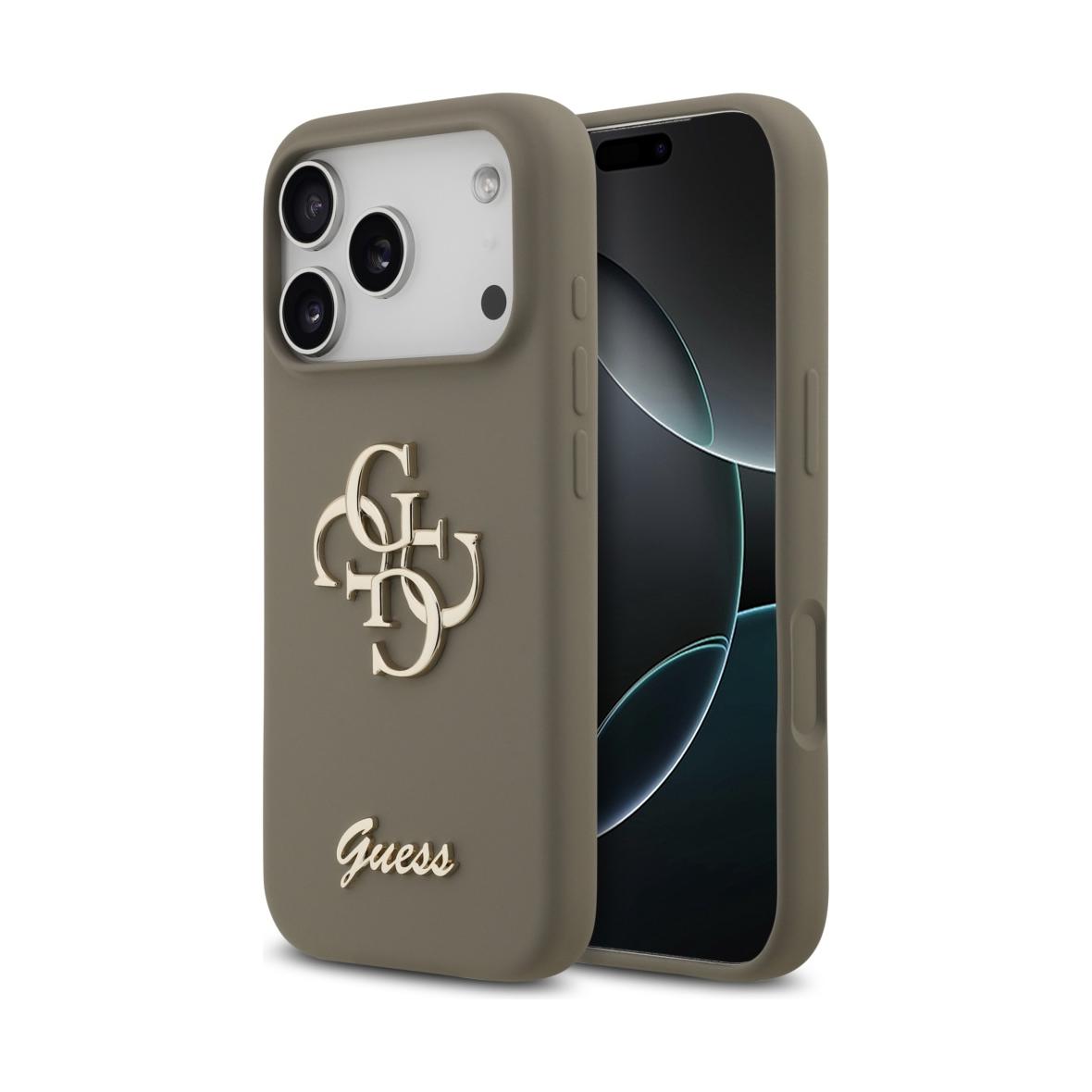GUESS futerał do IPHONE 17 Pro GUHCP17LSC4GSMW (Silicone W/ Big 4G Script) brązowy