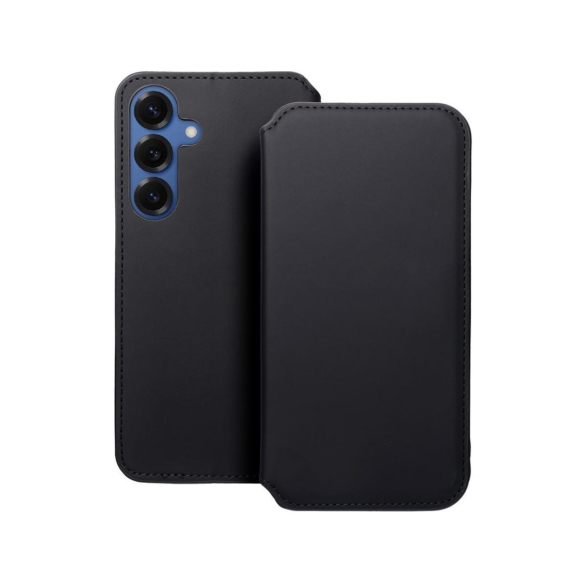Etui z klapką na Samsung S25 PLUS Dual Pocket Book czarne