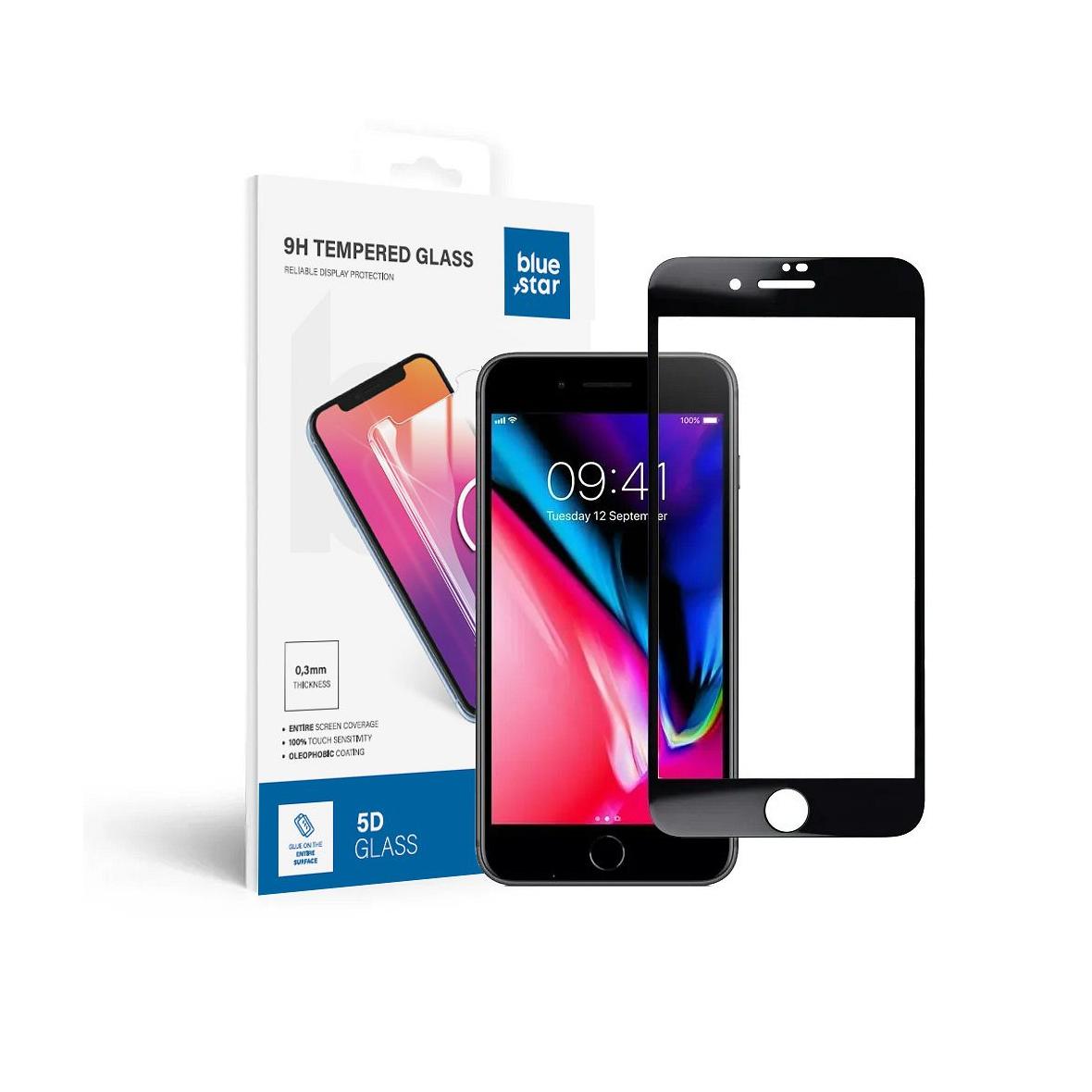 Szkło hartowane do iPhone 7 / 8 PLUS (full glue) Blue Star 5D czarne