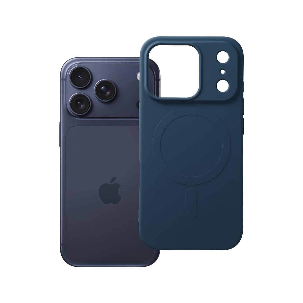 Futerał do iPhone 17 PRO Silicone Mag Cover zgodny z MagSafe (big hole) niebieski