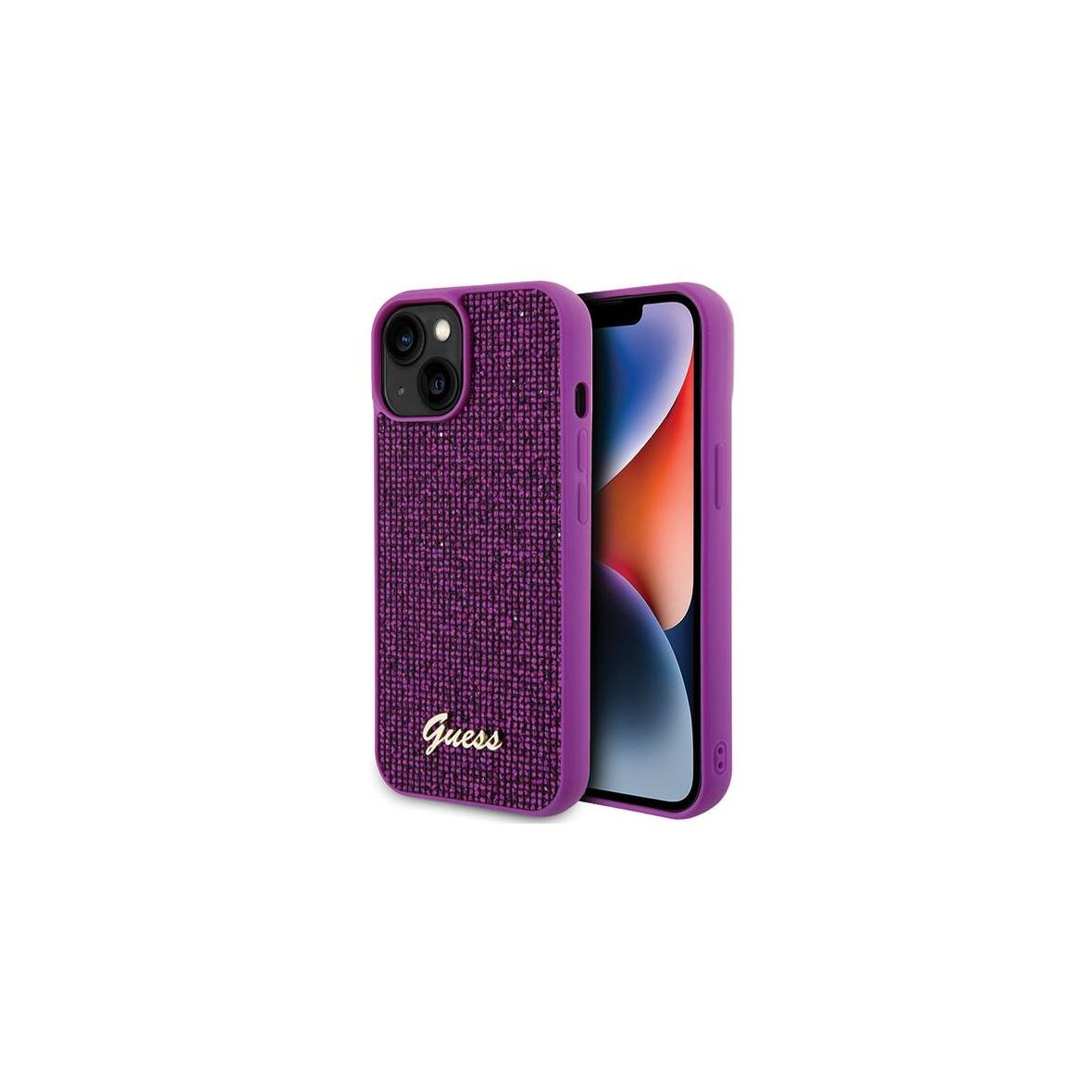 GUESS futerał do IPHONE 13 / 14 / 15 GUHCP15SPMSDGSF (Disco Metal Script) fuksja