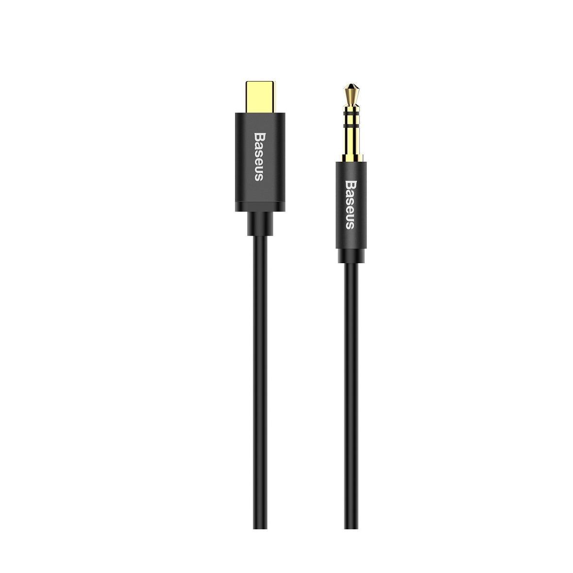 BASEUS kabel AUX Typ C (męski) do Jack 3,5 mm (męski) CAM01-01 1,2 m czarny