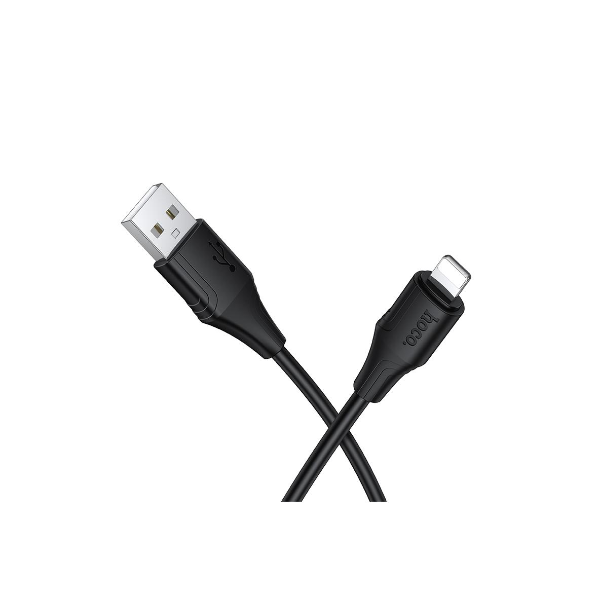 Kabel USB A do Lightning Hoco 2,4A silikonowy 1 m X124 czarny