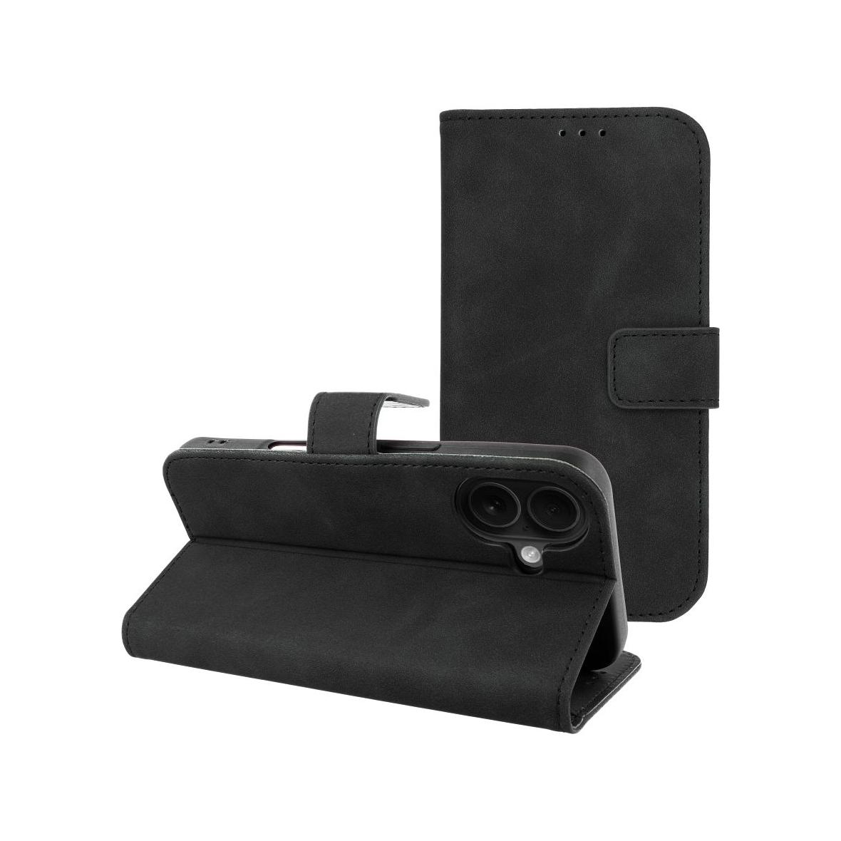 Etui z klapką na iPhone 16 Tender Book czarne