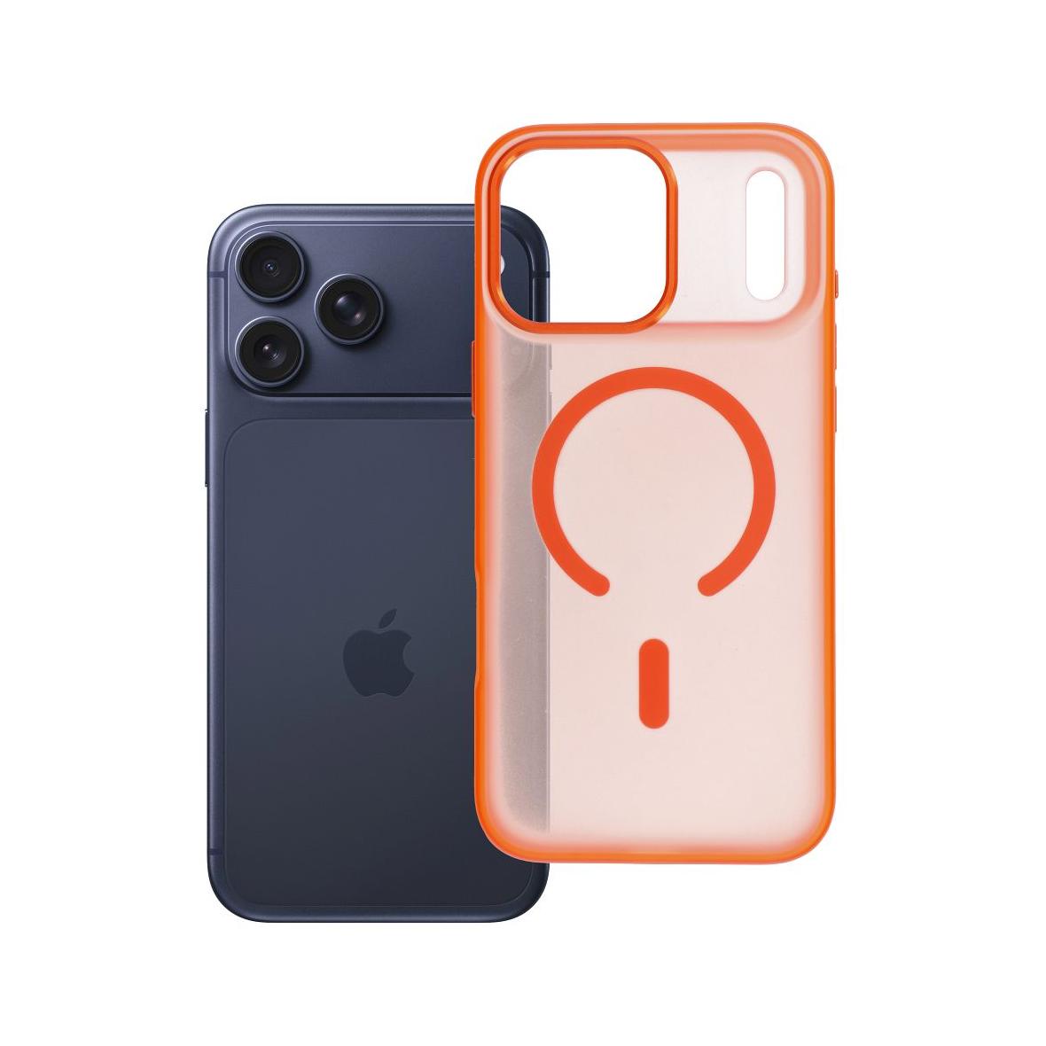 Futerał do iPhone 17 PRO MAX Flexline Mag Cover zgodny z MagSafe pomarańczowy